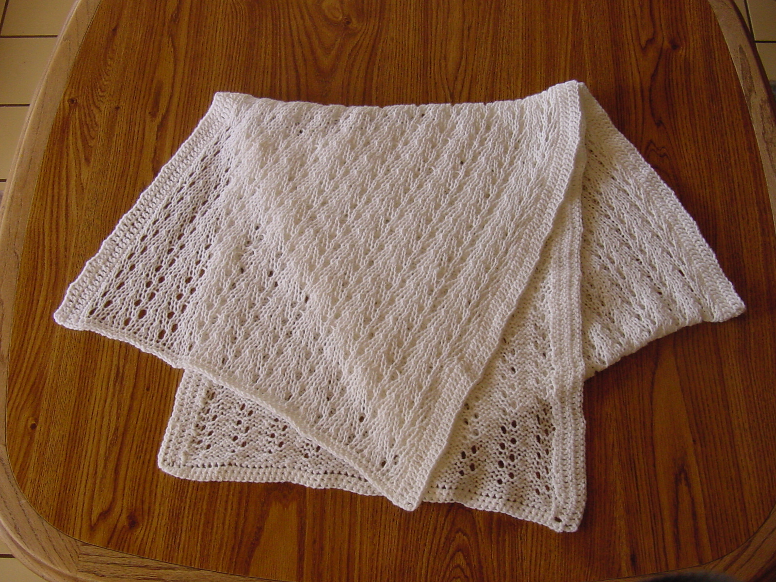 Completed Lace Rib Prayer Shawl