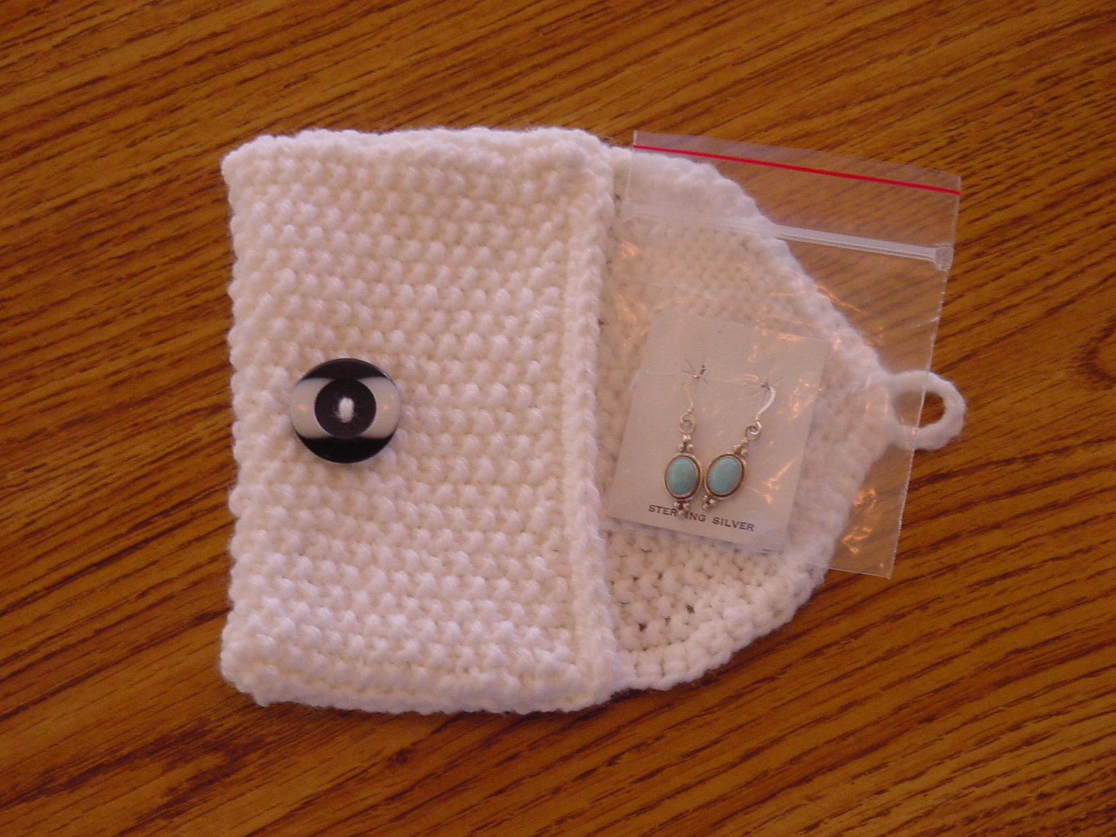 Birthday Earrings in Knitted Gift Pouch