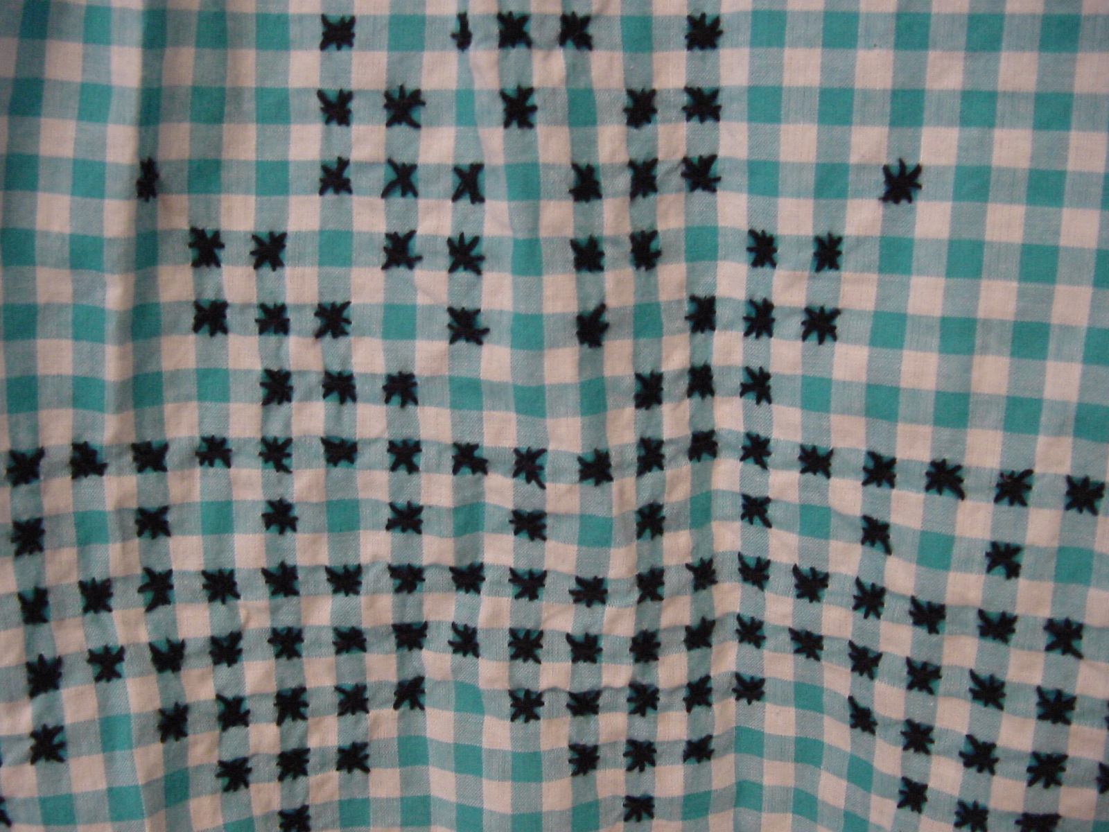 Close up of cross stitch