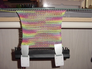Dischcloth on the knitting machine